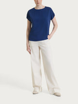 Blusa con manica Kimono in Ecoseta Blu Donna - Ragno