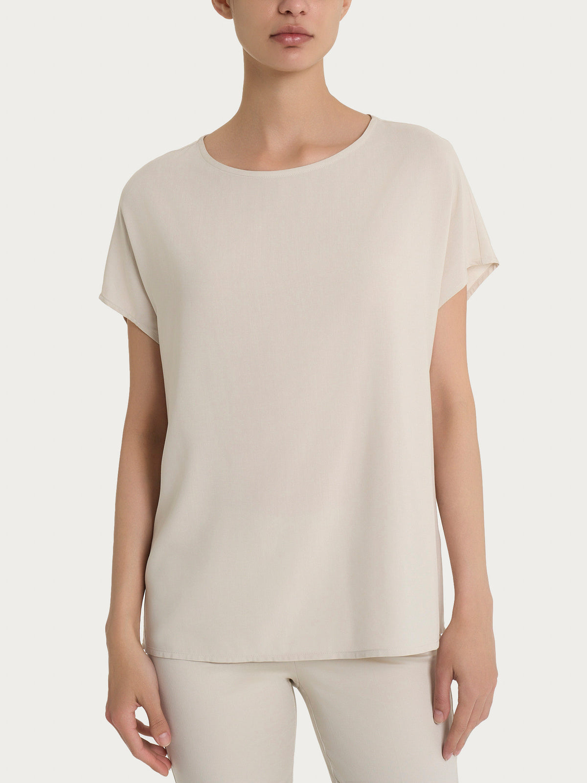 Blusa con manica Kimono in Voile di Viscosa Satin Bianchi Donna - Ragno