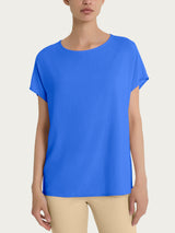 Blusa con manica Kimono in Ecoseta Blu Donna - Ragno