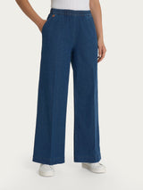 Jeans ampio alla caviglia con tasche in Super Light Denim Viola Donna - Ragno