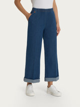 Jeans ampio alla caviglia con tasche in Super Light Denim Viola Donna - Ragno