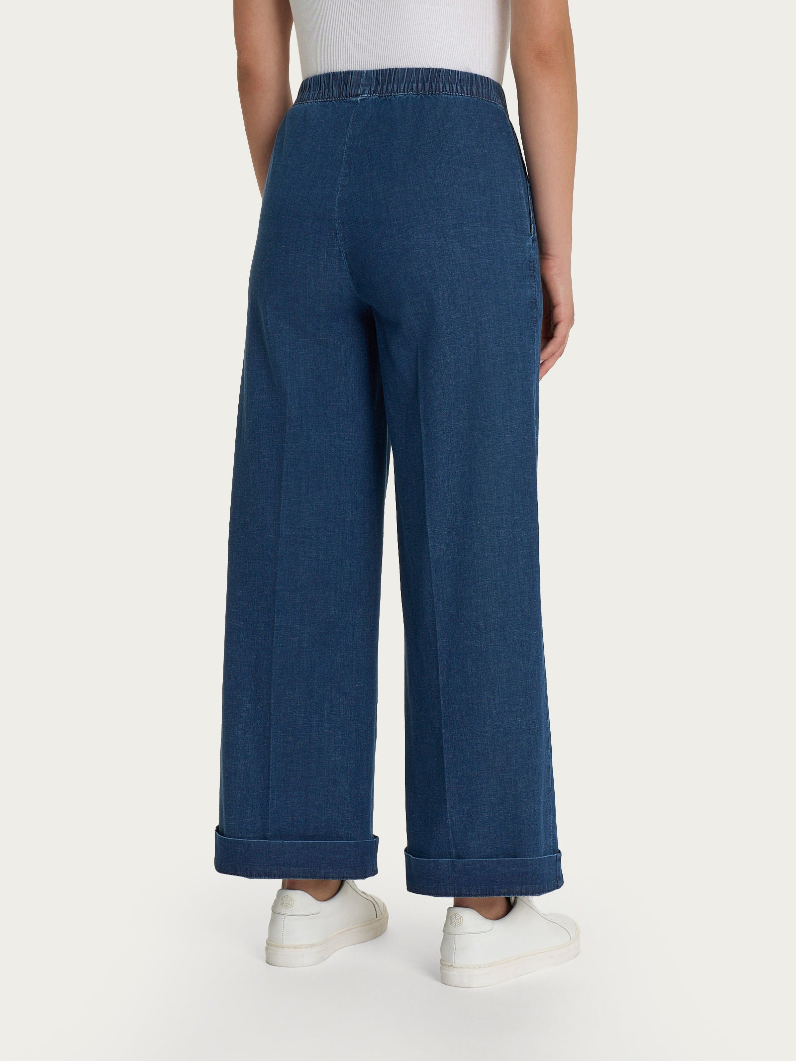 Jeans ampio alla caviglia con tasche in Super Light Denim Viola Donna - Ragno