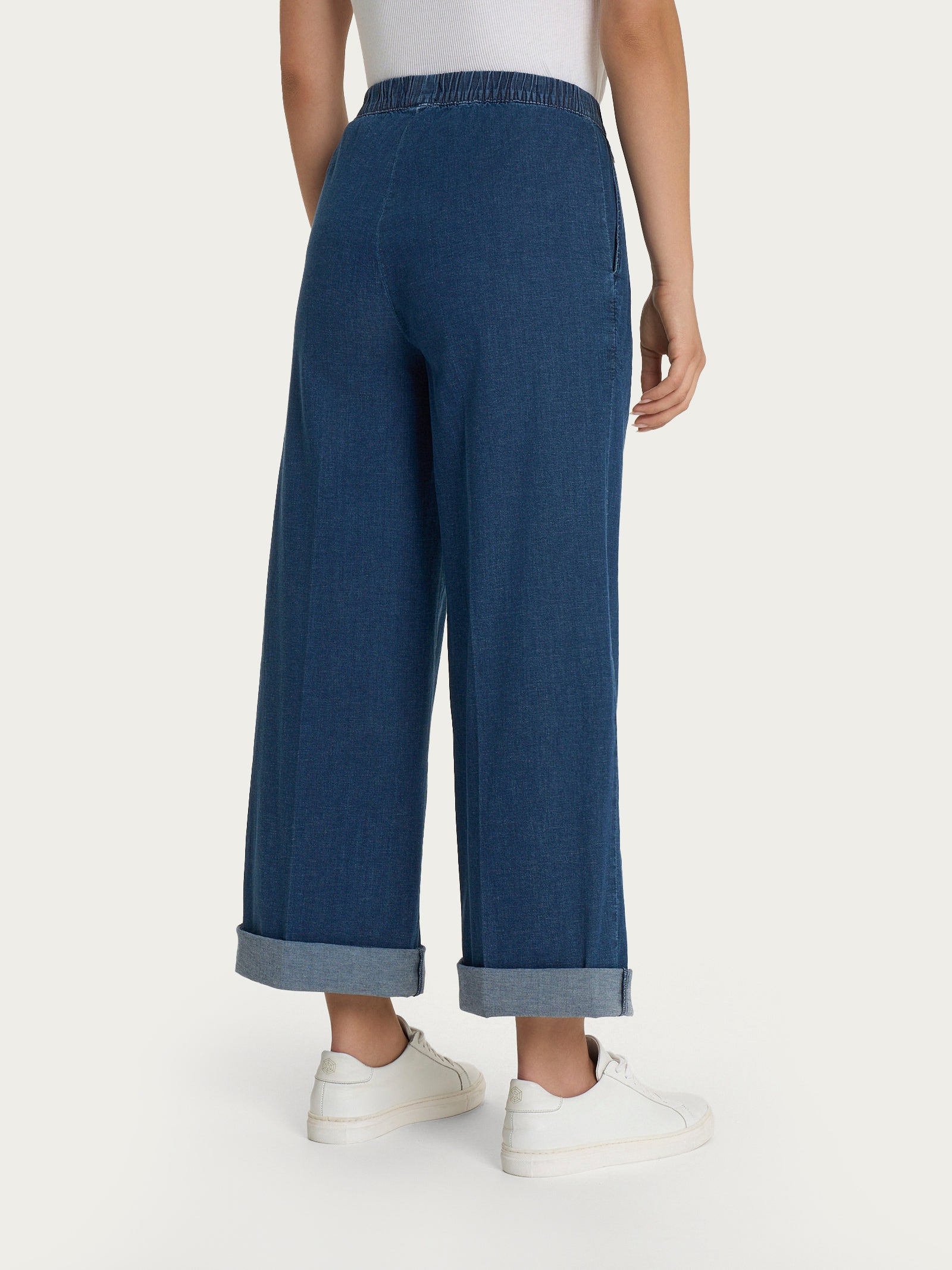 Jeans ampio alla caviglia con tasche in Super Light Denim Viola Donna - Ragno