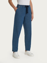 Jeans jogger con tasche in Super Light Denim Viola Donna - Ragno