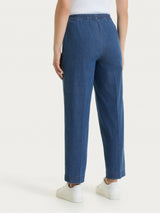Jeans a gamba dritta con tasche in Super Light Denim Viola Donna - Ragno