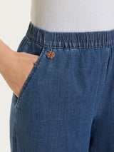 Jeans a gamba dritta con tasche in Super Light Denim Viola Donna - Ragno