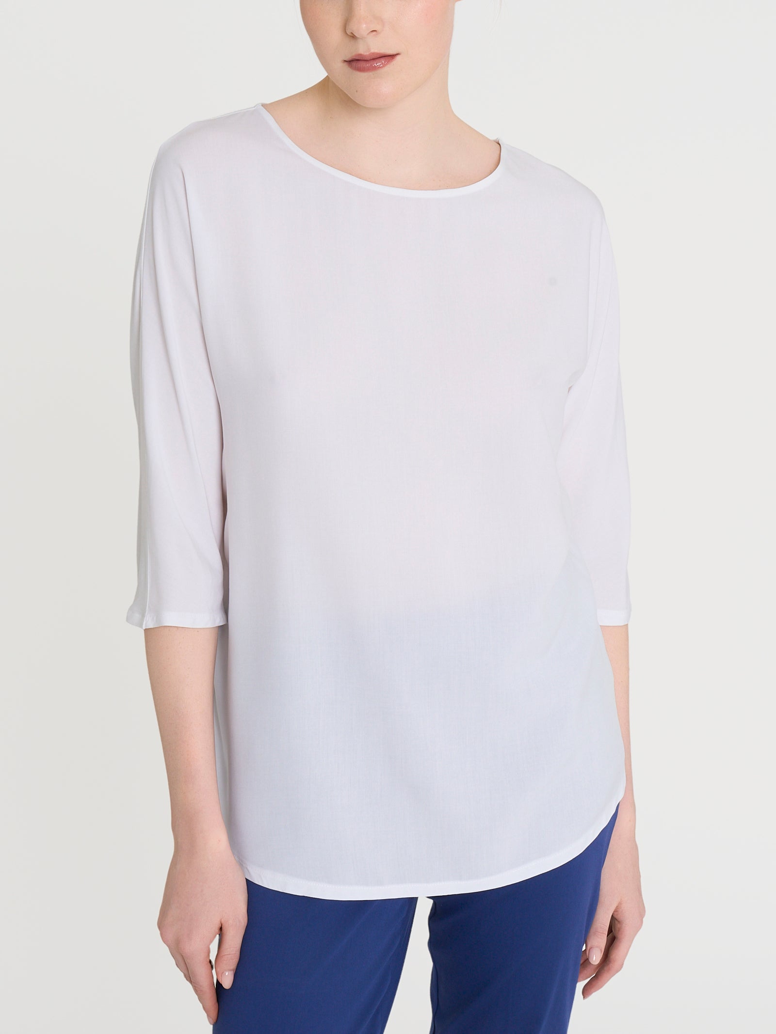 Maglietta con manica 3/4 kimono in Misto Viscosa Bianchi Donna - Ragno