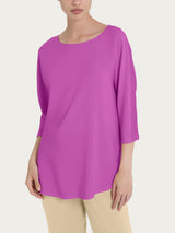 Maglietta con manica 3/4 kimono in Misto Viscosa Viola Donna - Ragno