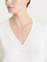 Maglia con scollo a V e con manica 3/4 in Summertime Bianchi Donna - Ragno