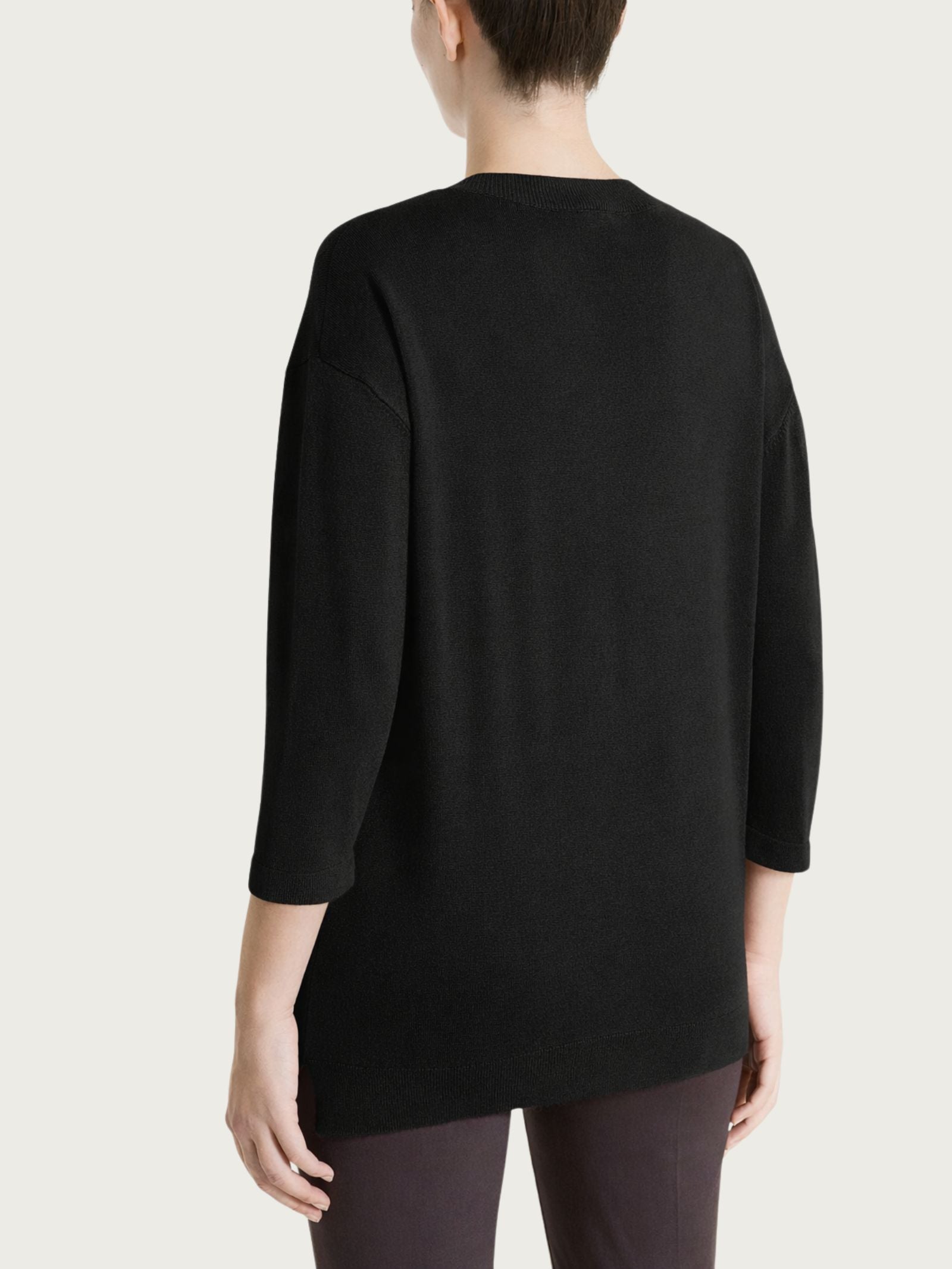 Maglia con scollo a V e con manica 3/4 in Summertime Neri Donna - Ragno