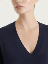 Maglia con scollo a V e con manica 3/4 in Summertime Blu Donna - Ragno