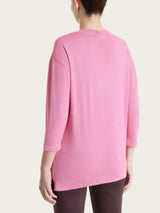 Maglia con scollo a V e con manica 3/4 in Summertime Rosa Donna - Ragno