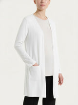 Cardigan lungo aperto in Summertime Bianchi Donna - Ragno