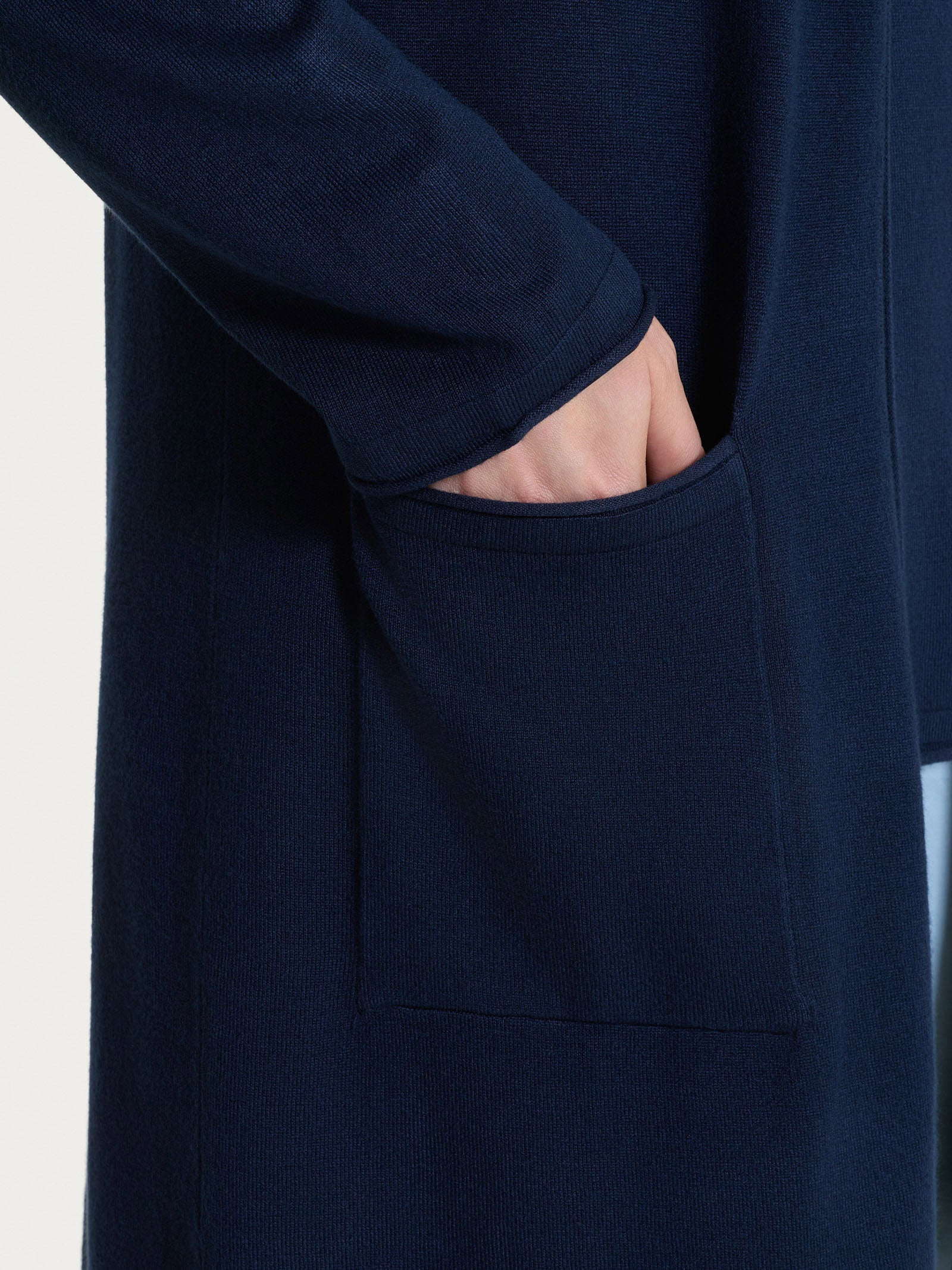 Cardigan Lungo Donna Micoson | Aperto Con Tasche E Doppia Abbottonatura | Morbido Rayon Elastan | Blu Navy XXL