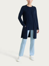 Cardigan lungo aperto in Summertime Blu Donna - Ragno