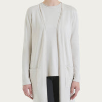 Cardigan lungo aperto in Summertime Bianchi Donna - Ragno