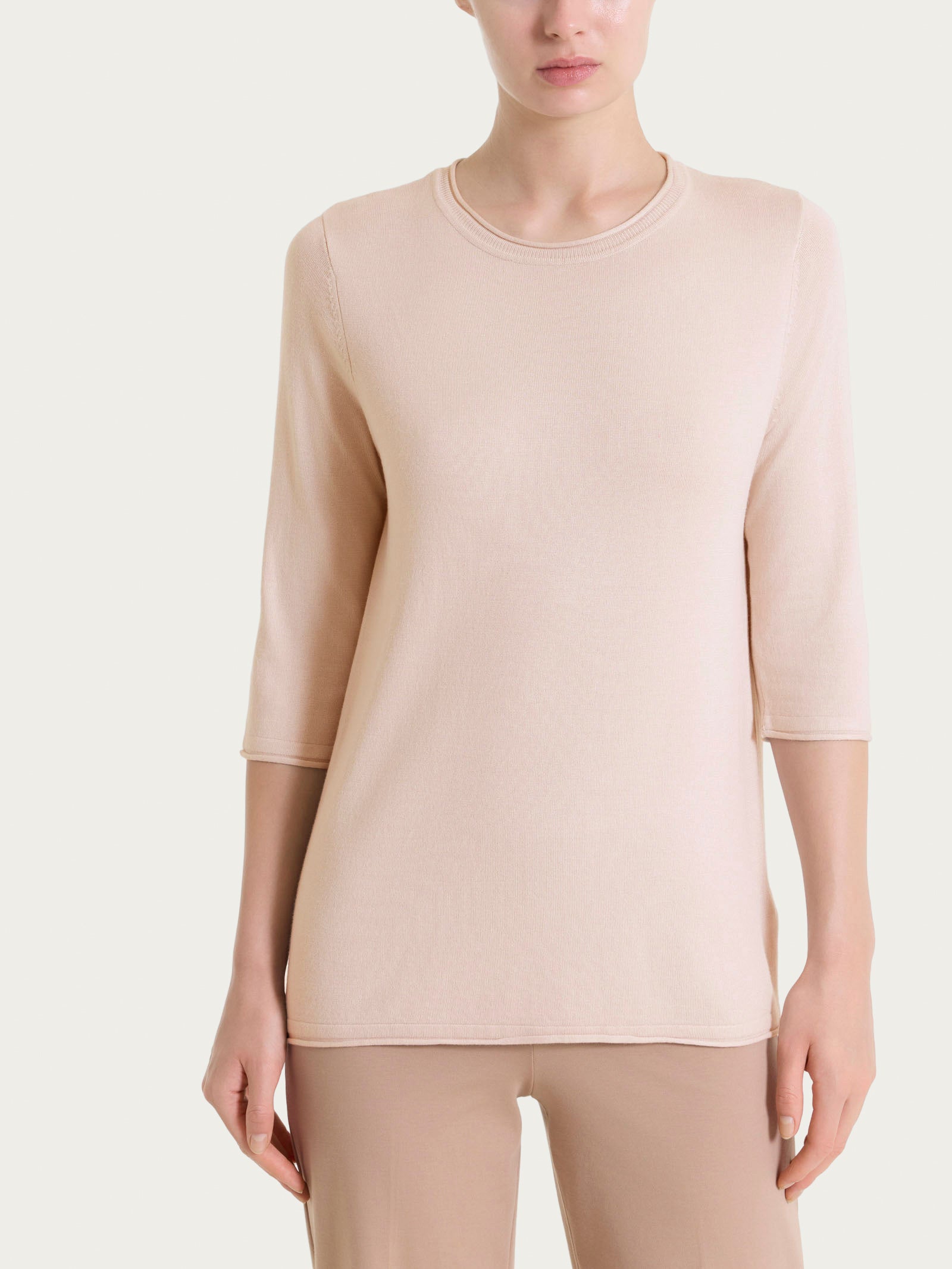 Maglia girocollo con manica 3/4 in Summertime Rosa Donna - Ragno