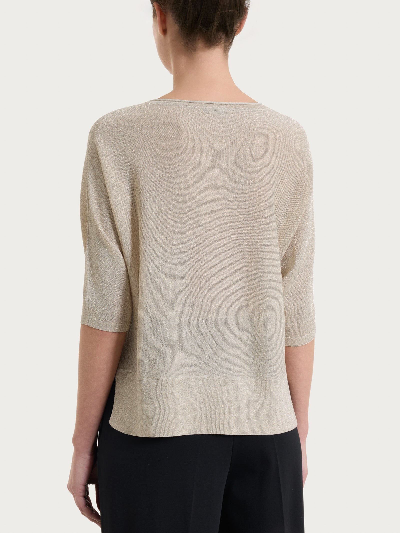 Maglia con manica a pipistrello in Crêpe Lurex Bianchi Donna - Ragno