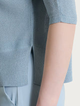 Maglia con manica a pipistrello in Crêpe Lurex Azzurri Donna - Ragno