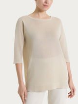 Maglia con manica 3/4 in Crêpe Lurex Bianchi Donna - Ragno