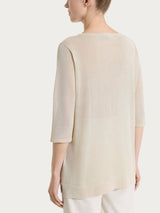 Maglia con manica 3/4 in Crêpe Lurex Bianchi Donna - Ragno