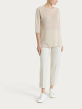 Maglia con manica 3/4 in Crêpe Lurex Bianchi Donna - Ragno