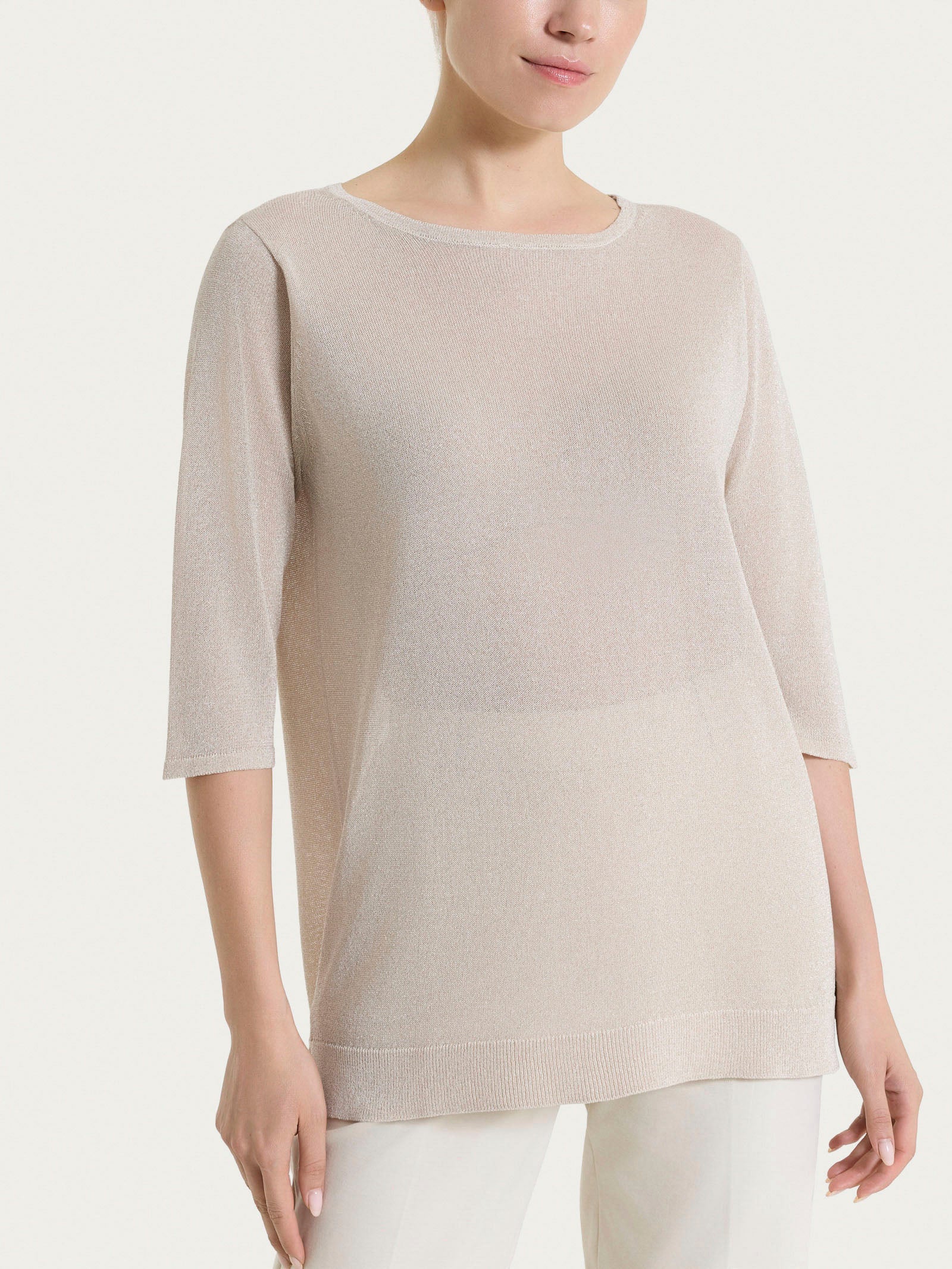 Maglia con manica 3/4 in Crêpe Lurex Viola Donna - Ragno