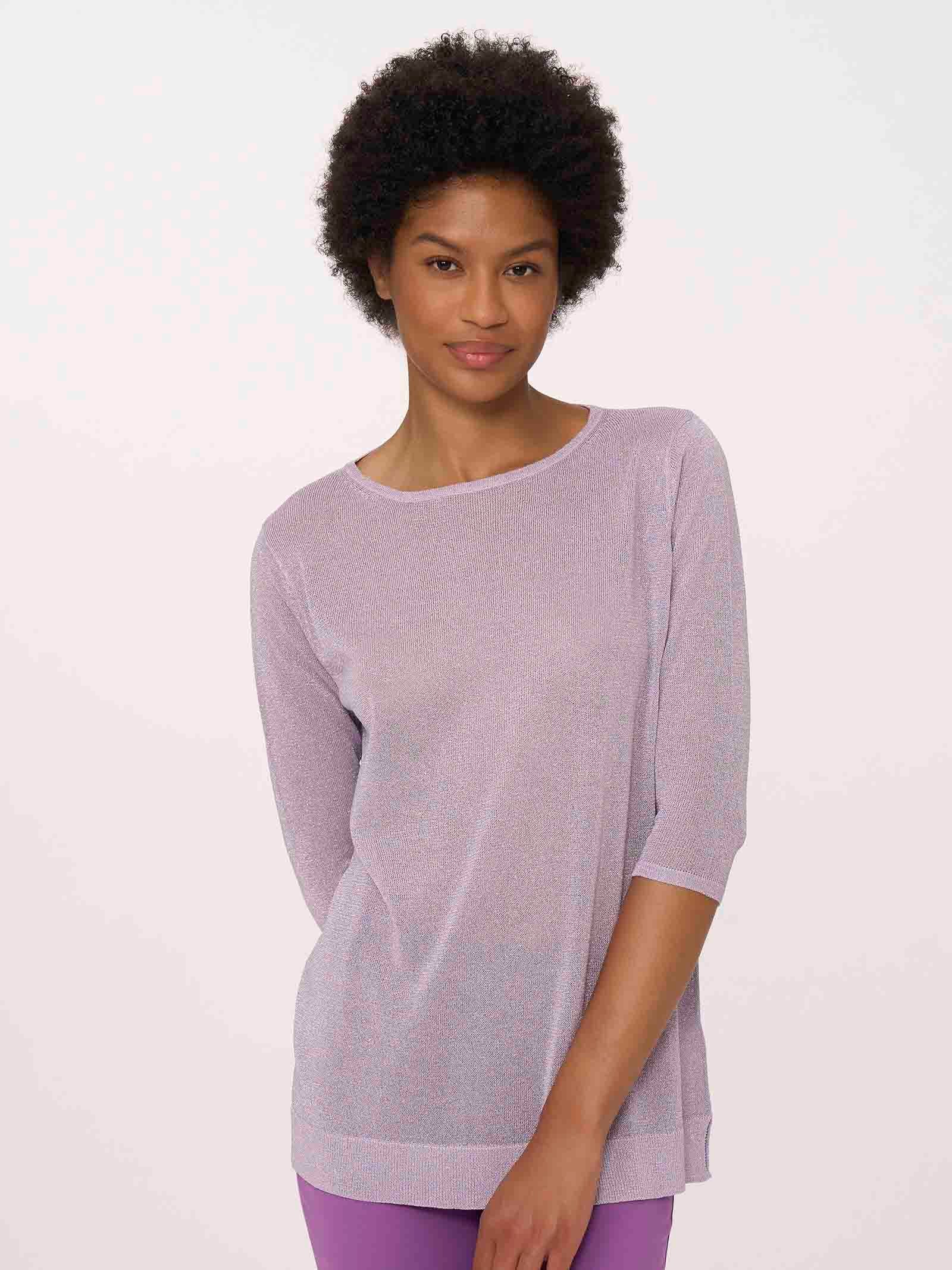 Maglia con manica 3/4 in Crêpe Lurex -  - Ragno