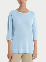 Maglia con manica 3/4 in Crêpe Lurex Azzurri Donna - Ragno
