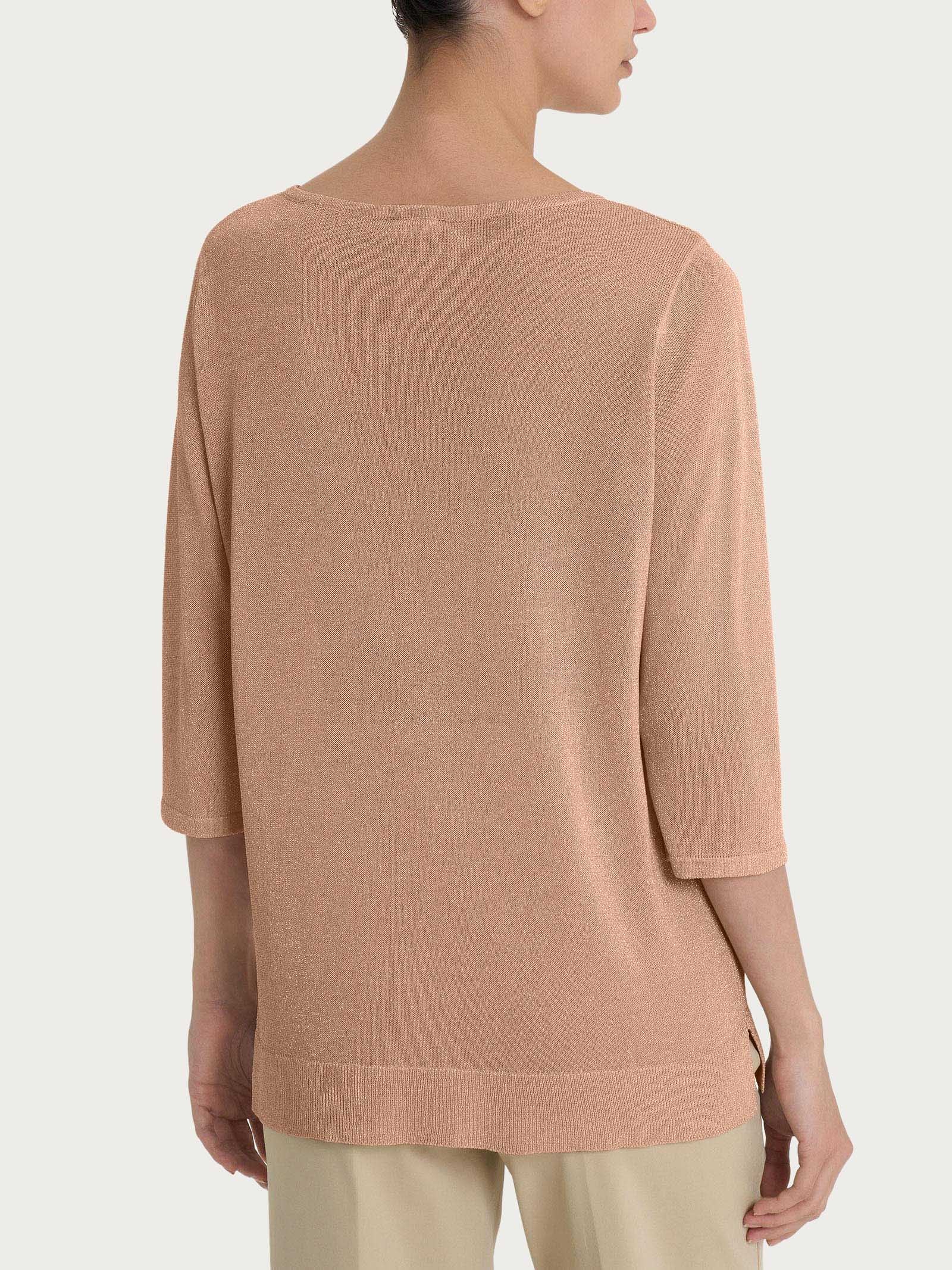 Maglia con manica 3/4 in Crêpe Lurex Marroni Donna - Ragno