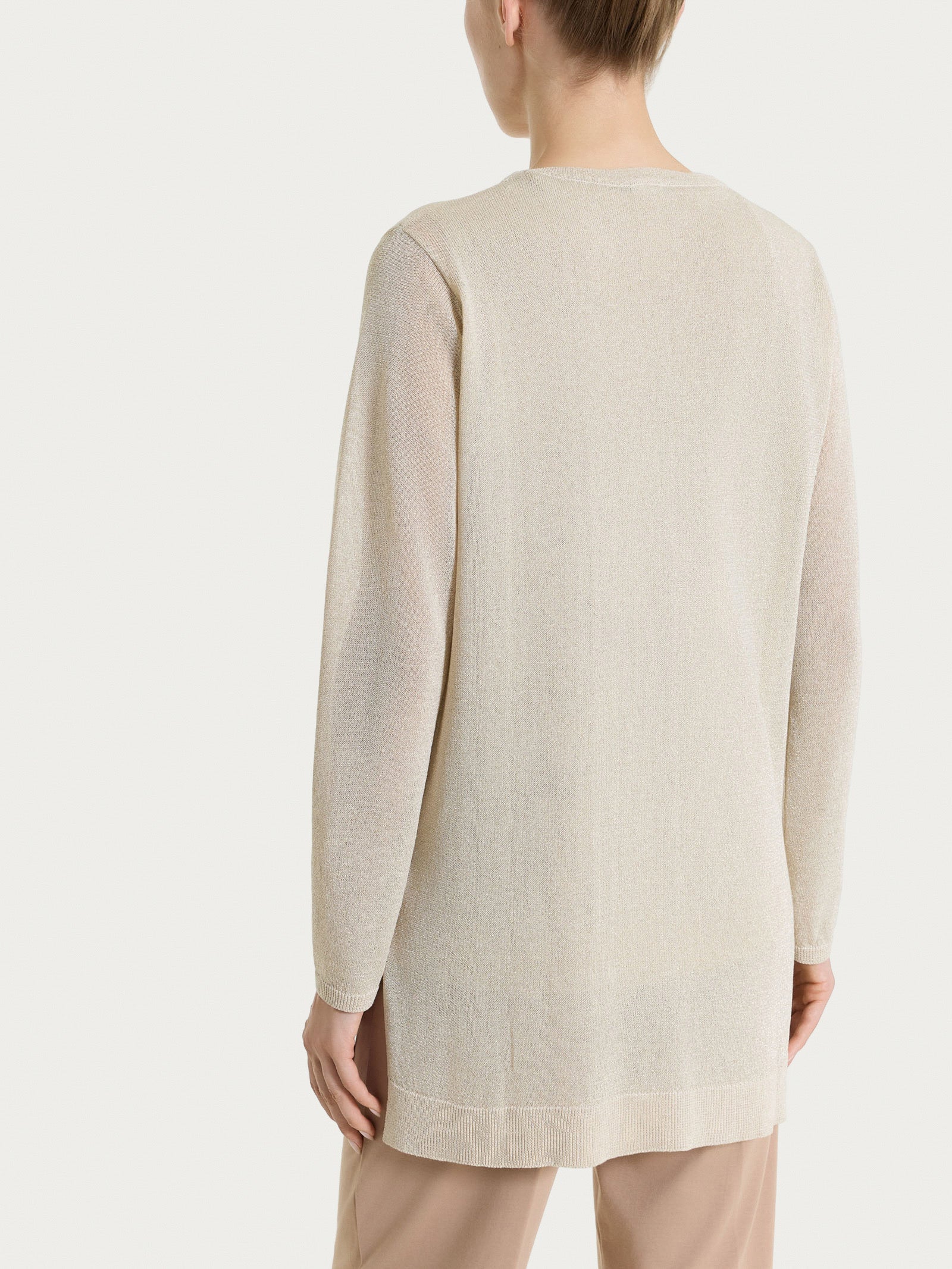 Cardigan con bottoni in Crêpe Lurex Bianchi Donna - Ragno