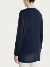 Cardigan in Crêpe Lurex Blu Donna - Ragno