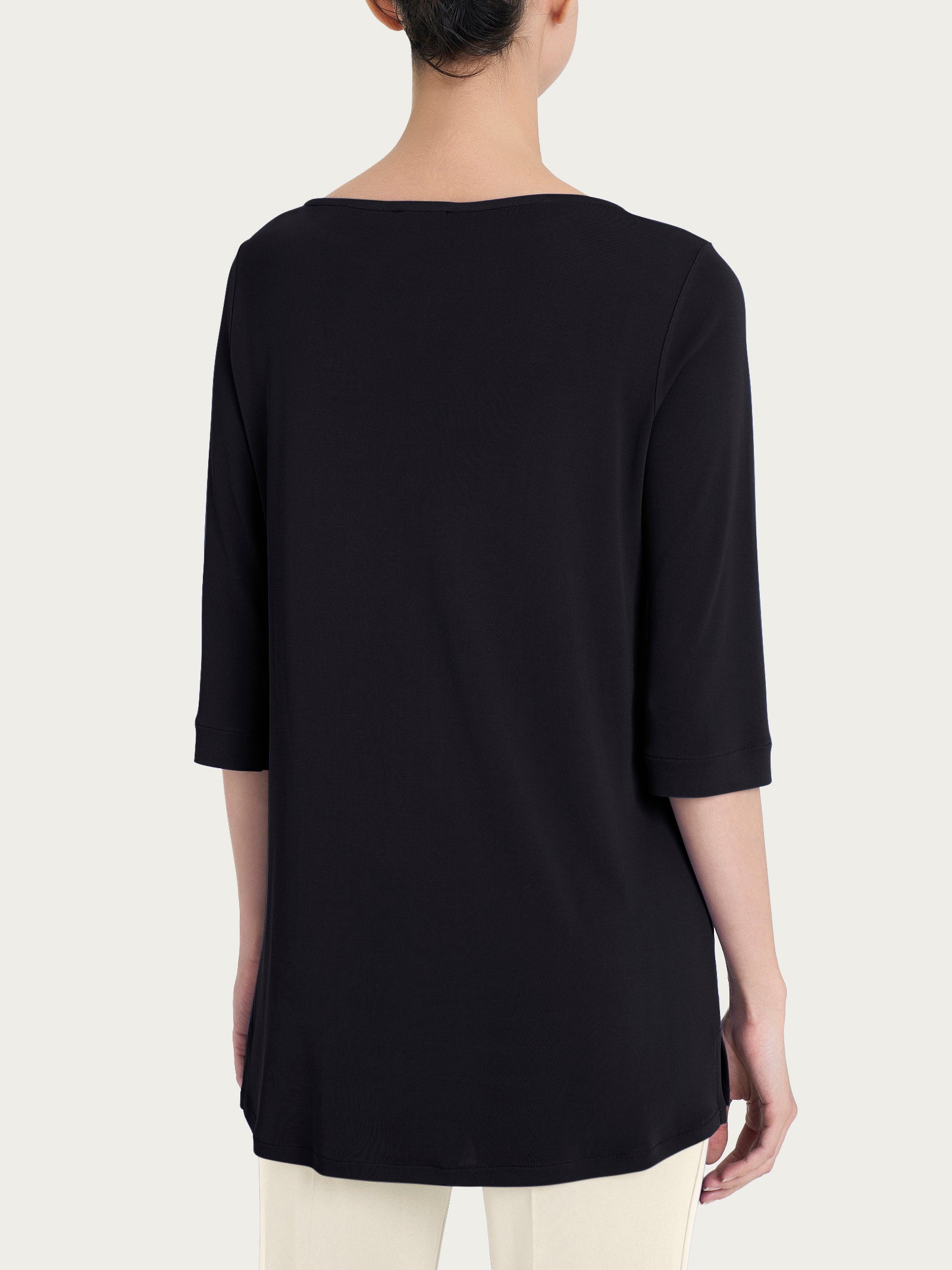 Maglia manica 3/4 in Crêpe Satin Neri Donna - Ragno