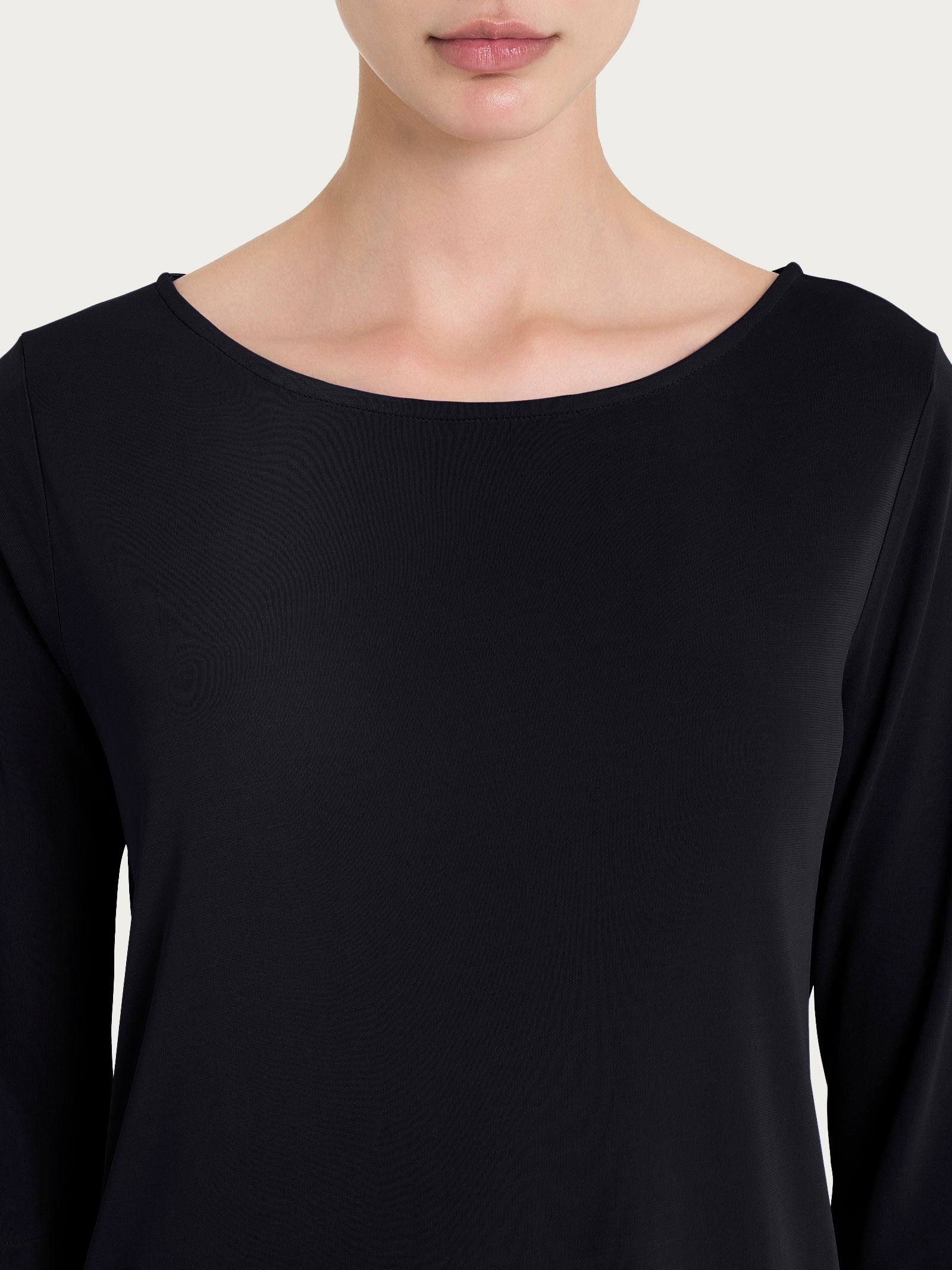 Maglia manica 3/4 in Crêpe Satin Neri Donna - Ragno