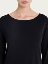Maglia manica 3/4 in Crêpe Satin Neri Donna - Ragno