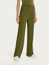 Pantalone ampio con tasche in jersey di viscosa crêpe Verdi Donna - Ragno