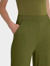 Pantalone ampio con tasche in jersey di viscosa crêpe Verdi Donna - Ragno
