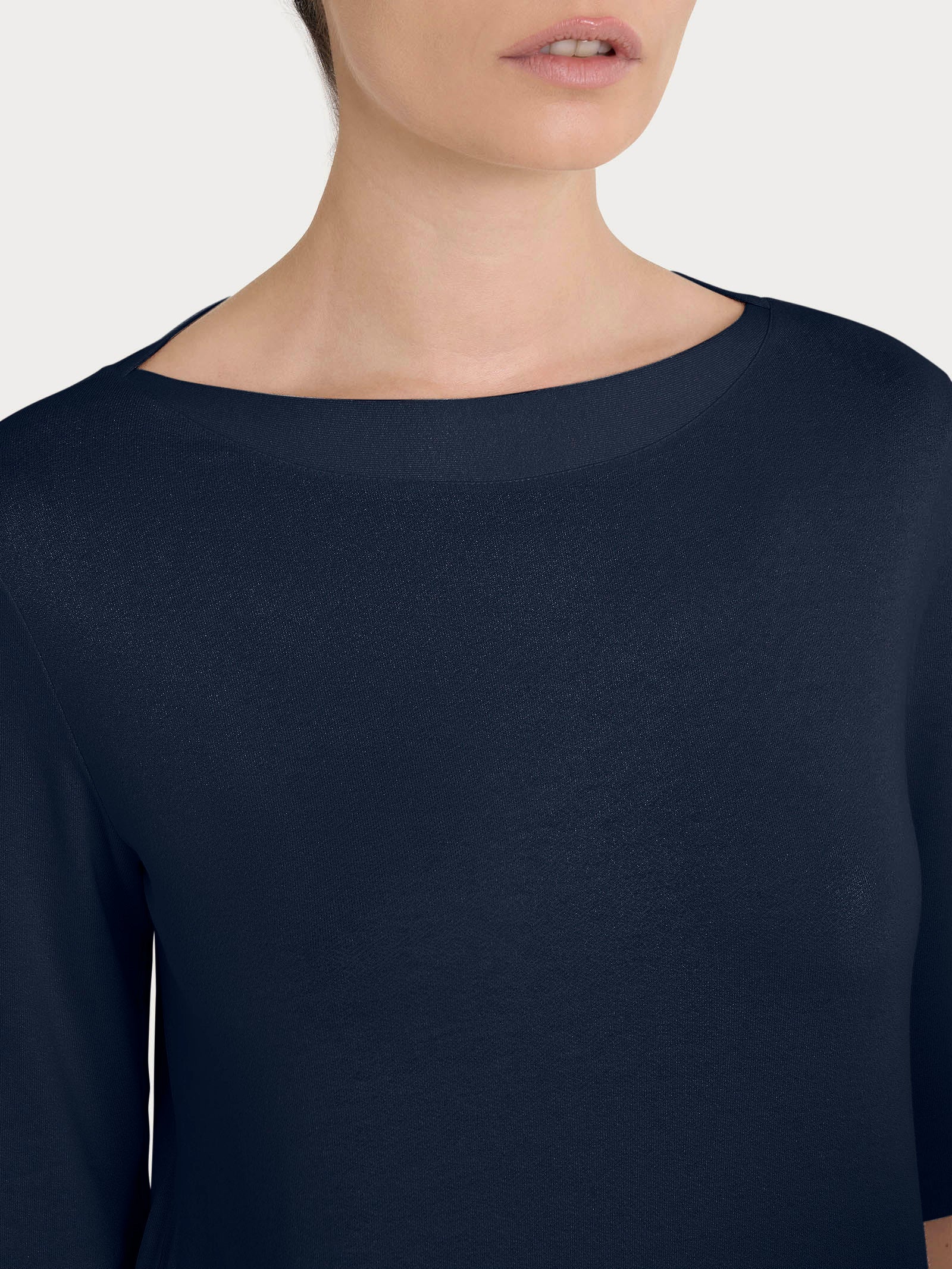 Maglietta con manica 3/4 in jersey di viscosa crêpe Blu Donna - Ragno