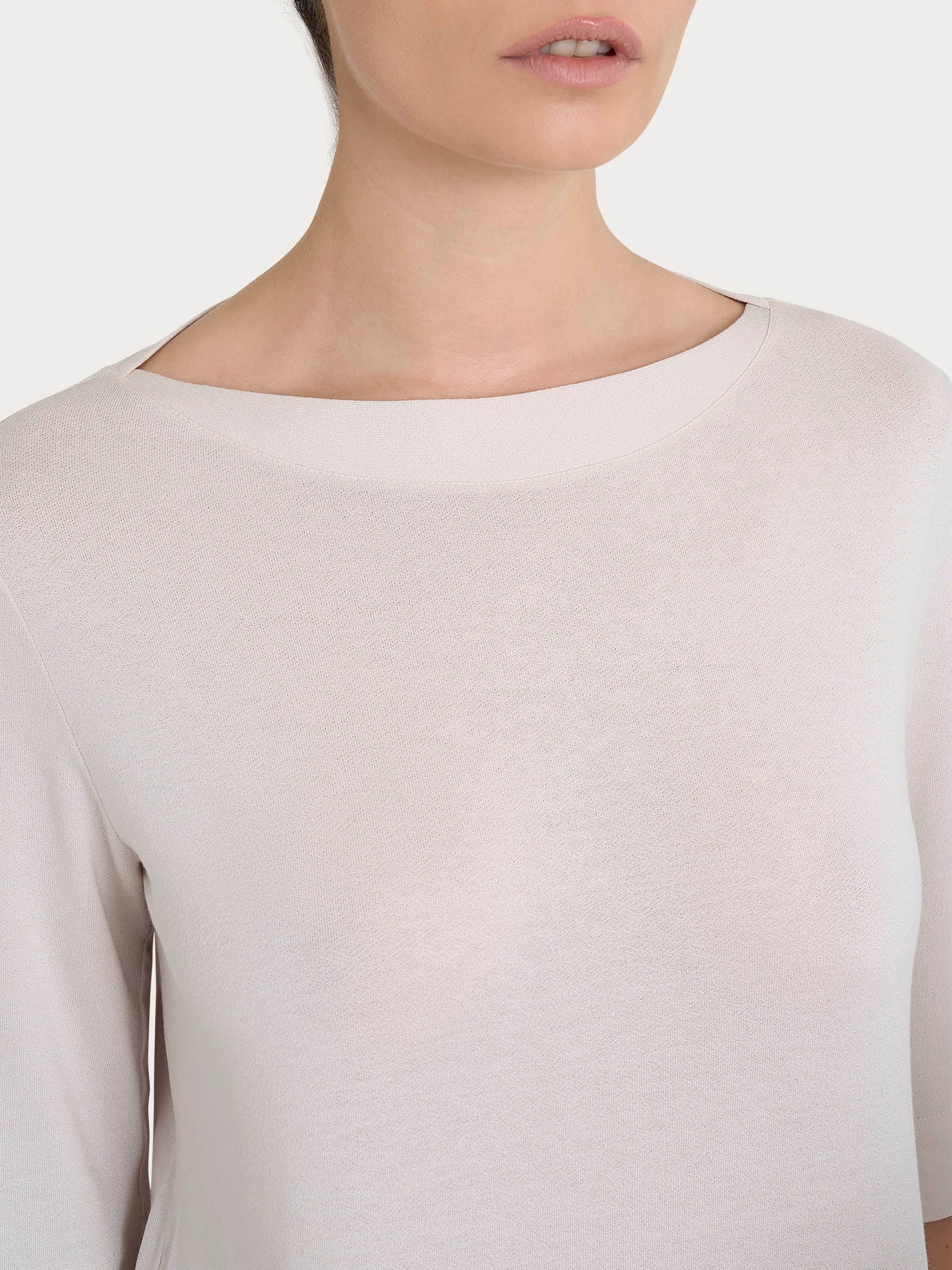 Maglietta con manica 3/4 in jersey di viscosa crêpe Bianchi Donna - Ragno