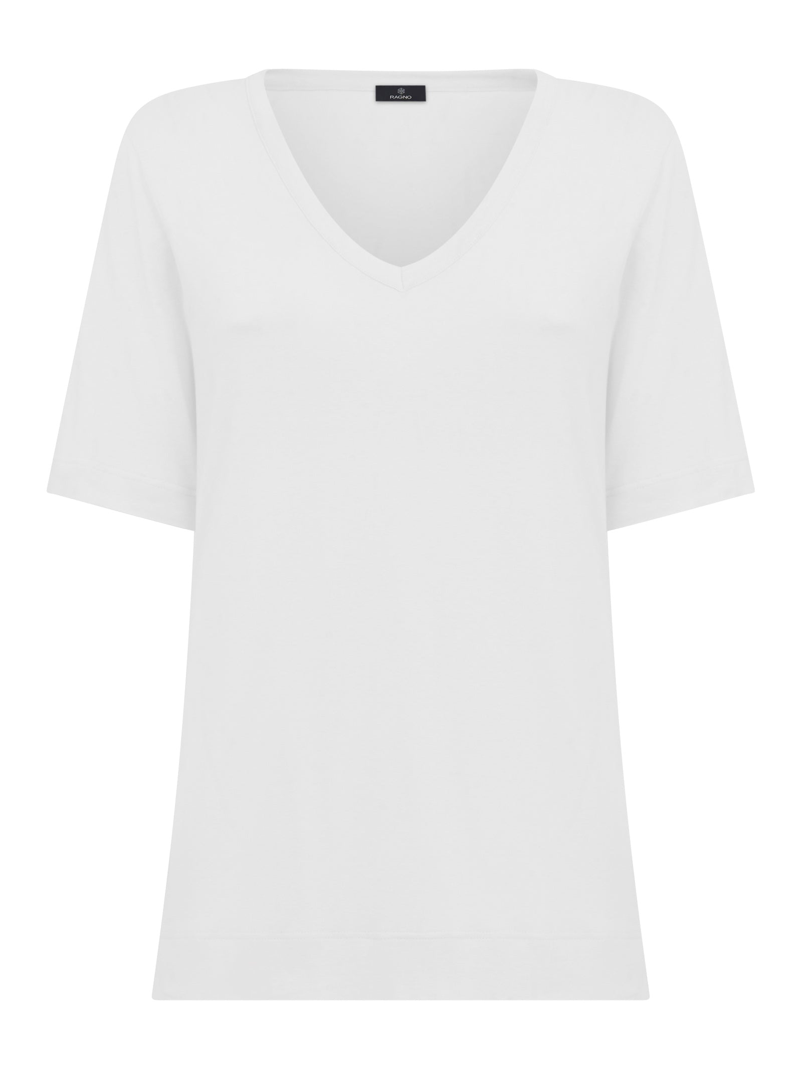 T-Shirt con Scollo a V in misto viscosa -  - Ragno