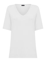 T-Shirt con Scollo a V in misto viscosa -  - Ragno