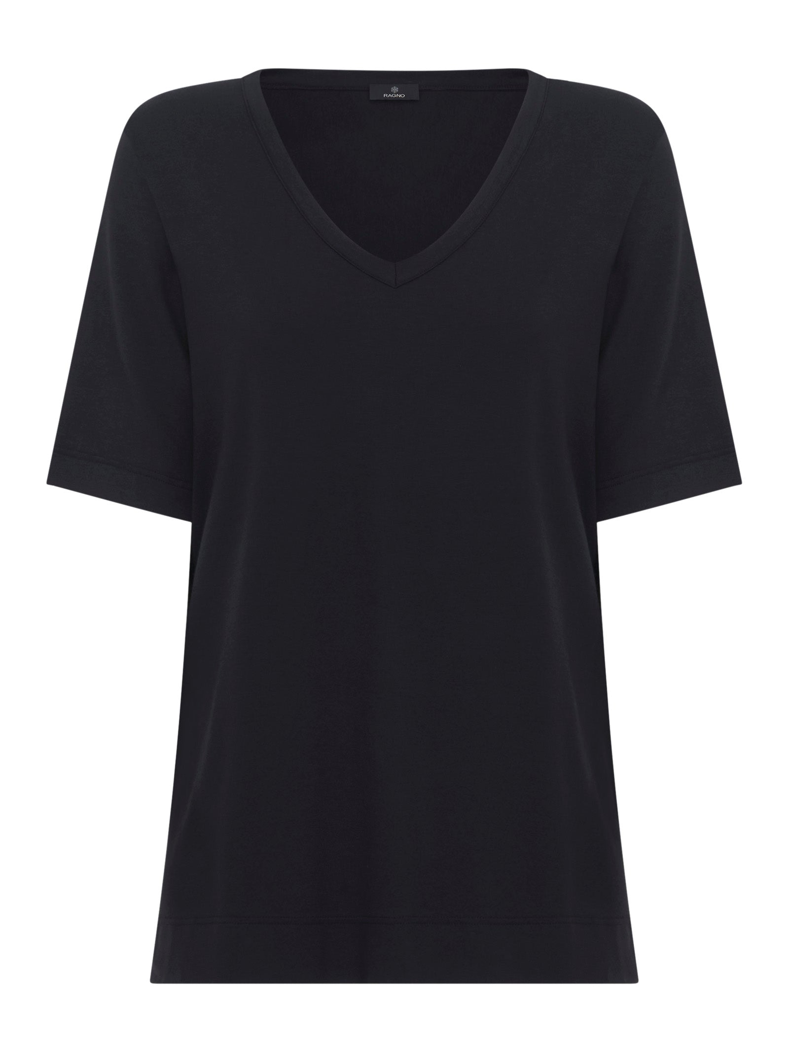 T-Shirt con Scollo a V in misto viscosa -  - Ragno