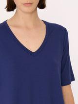 T-Shirt con Scollo a V in misto viscosa -  - Ragno