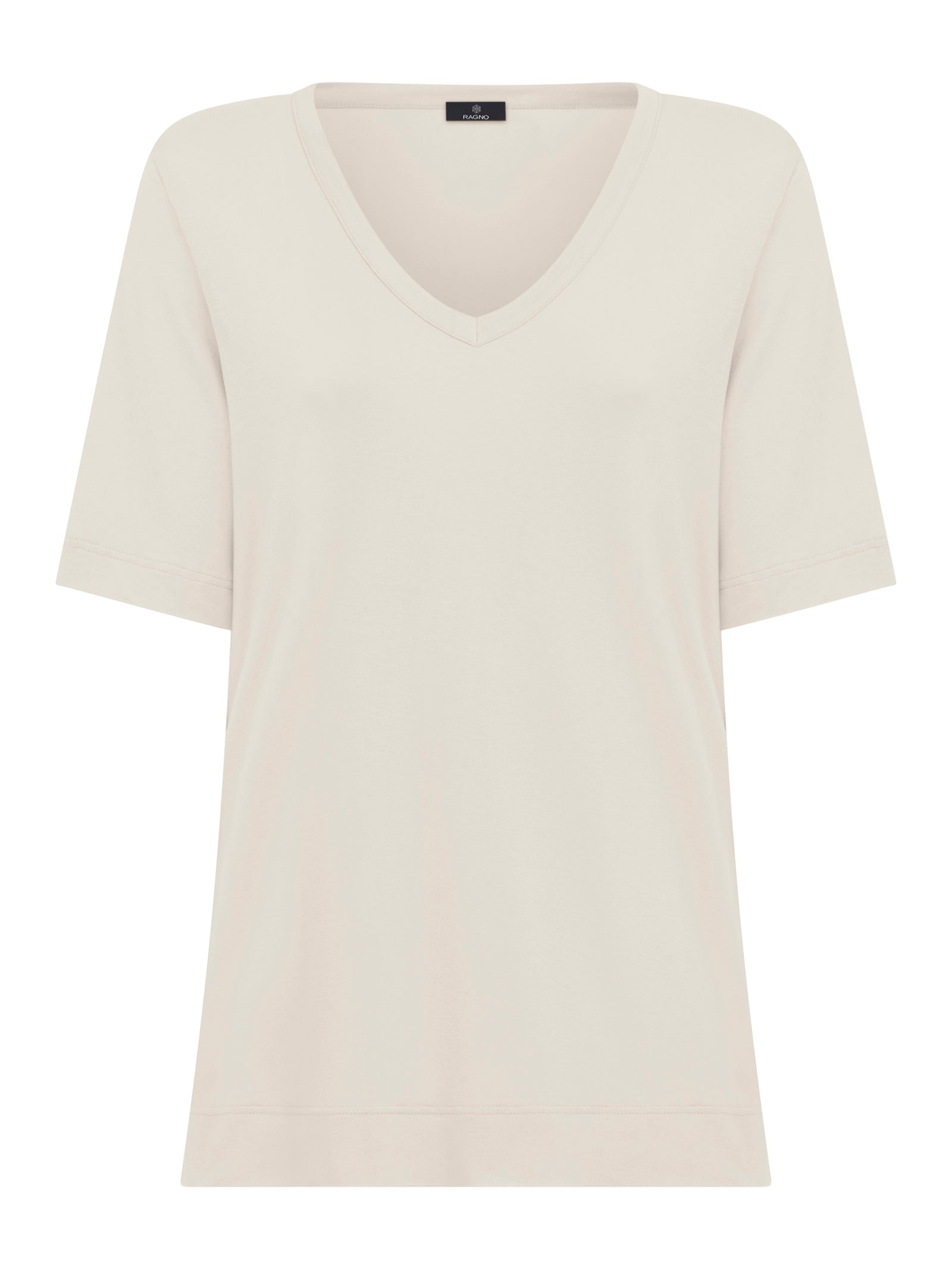 T-Shirt con Scollo a V in misto viscosa -  - Ragno