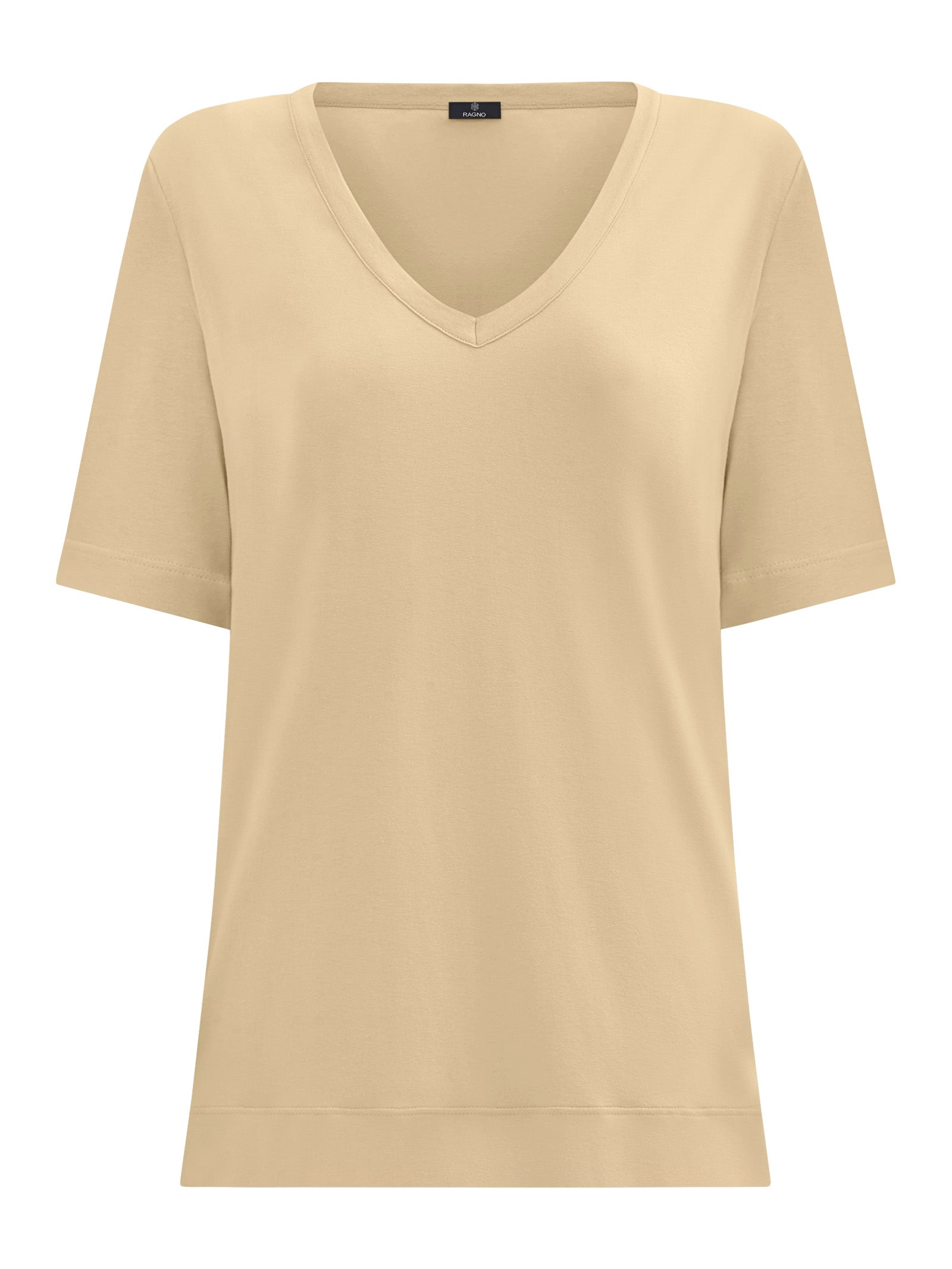 T-Shirt con Scollo a V in misto viscosa -  - Ragno