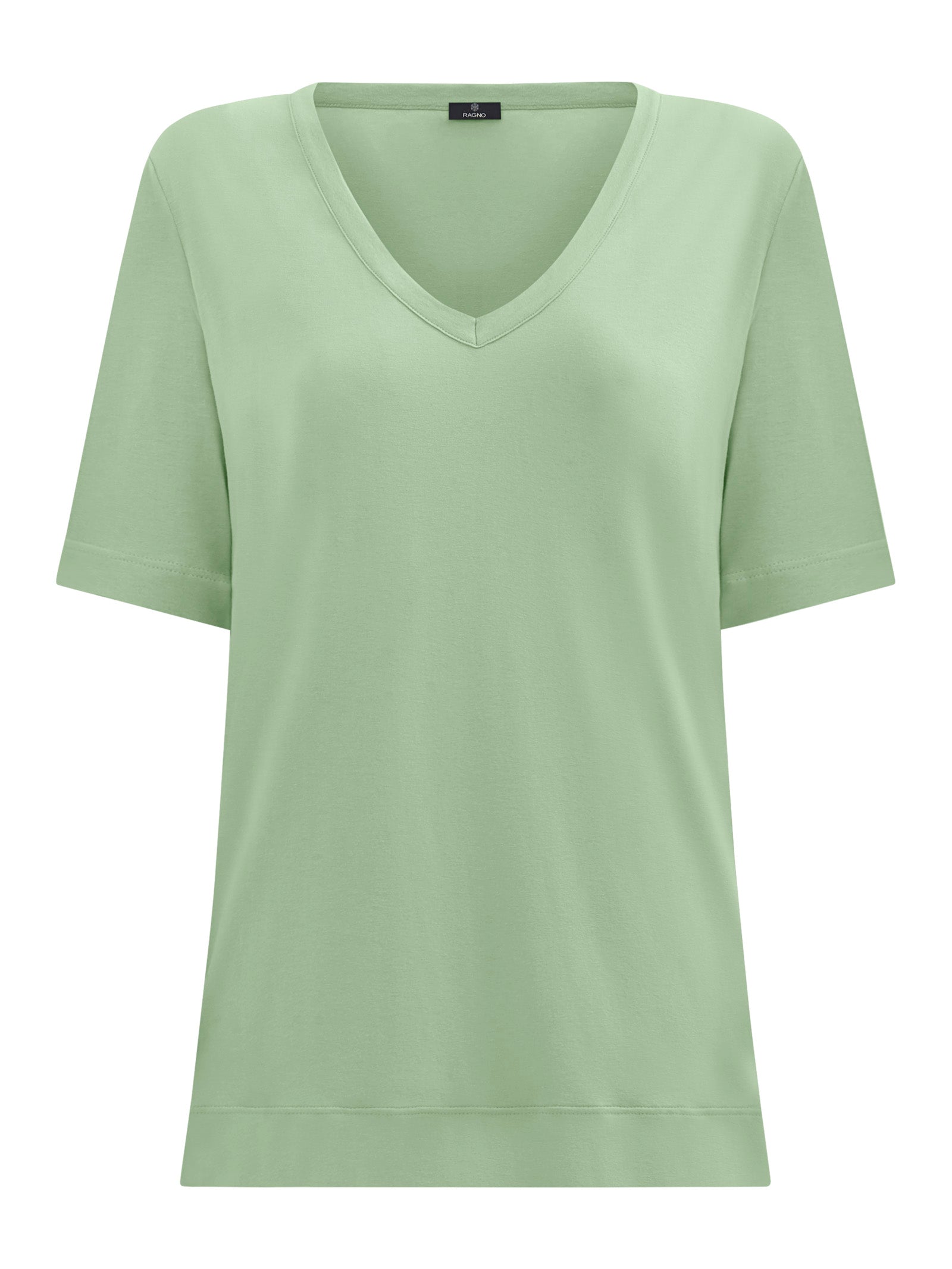 T-Shirt con Scollo a V in misto viscosa -  - Ragno