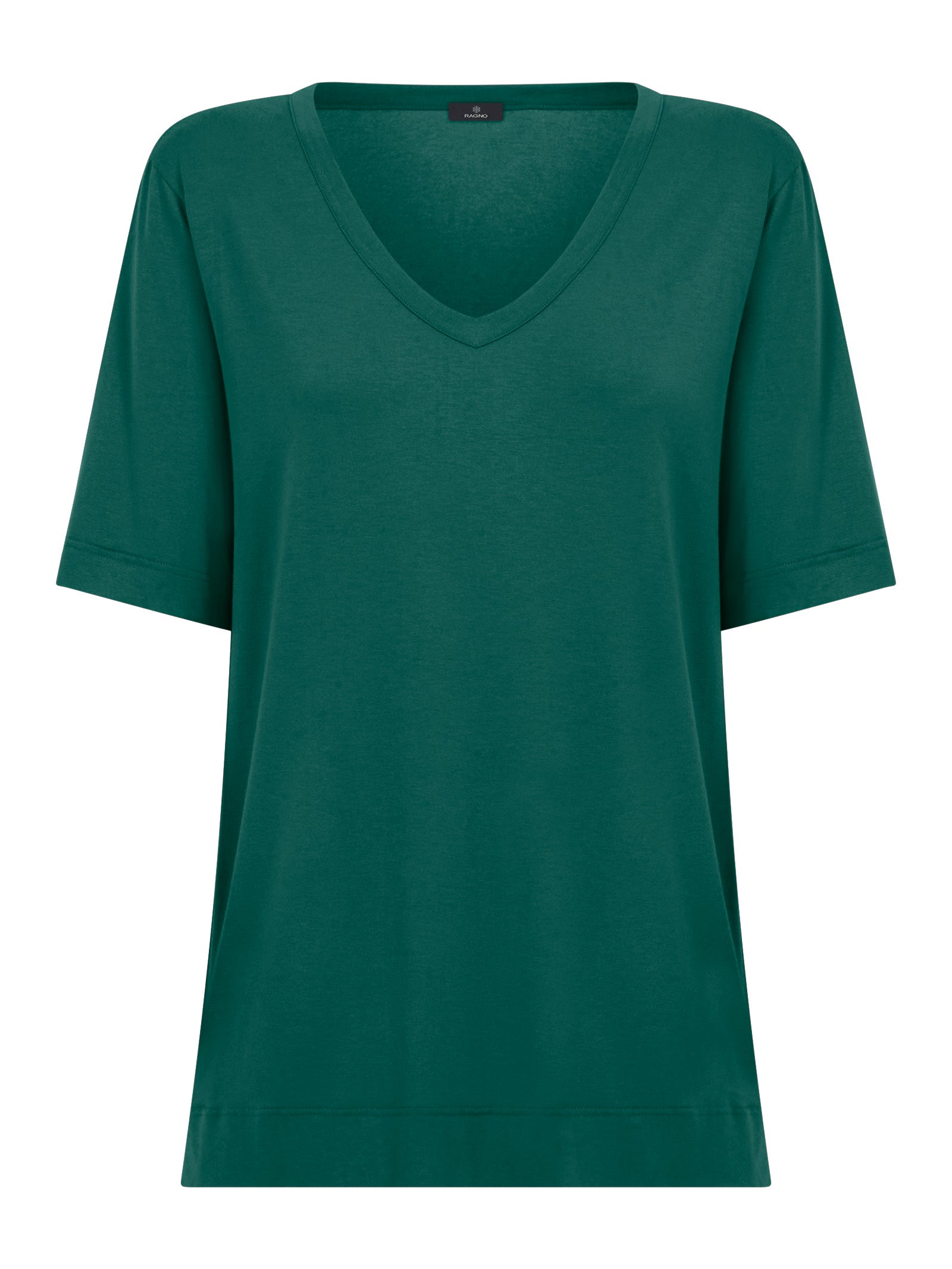 T-Shirt con Scollo a V in misto viscosa -  - Ragno