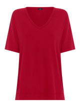 T-Shirt con Scollo a V in misto viscosa -  - Ragno