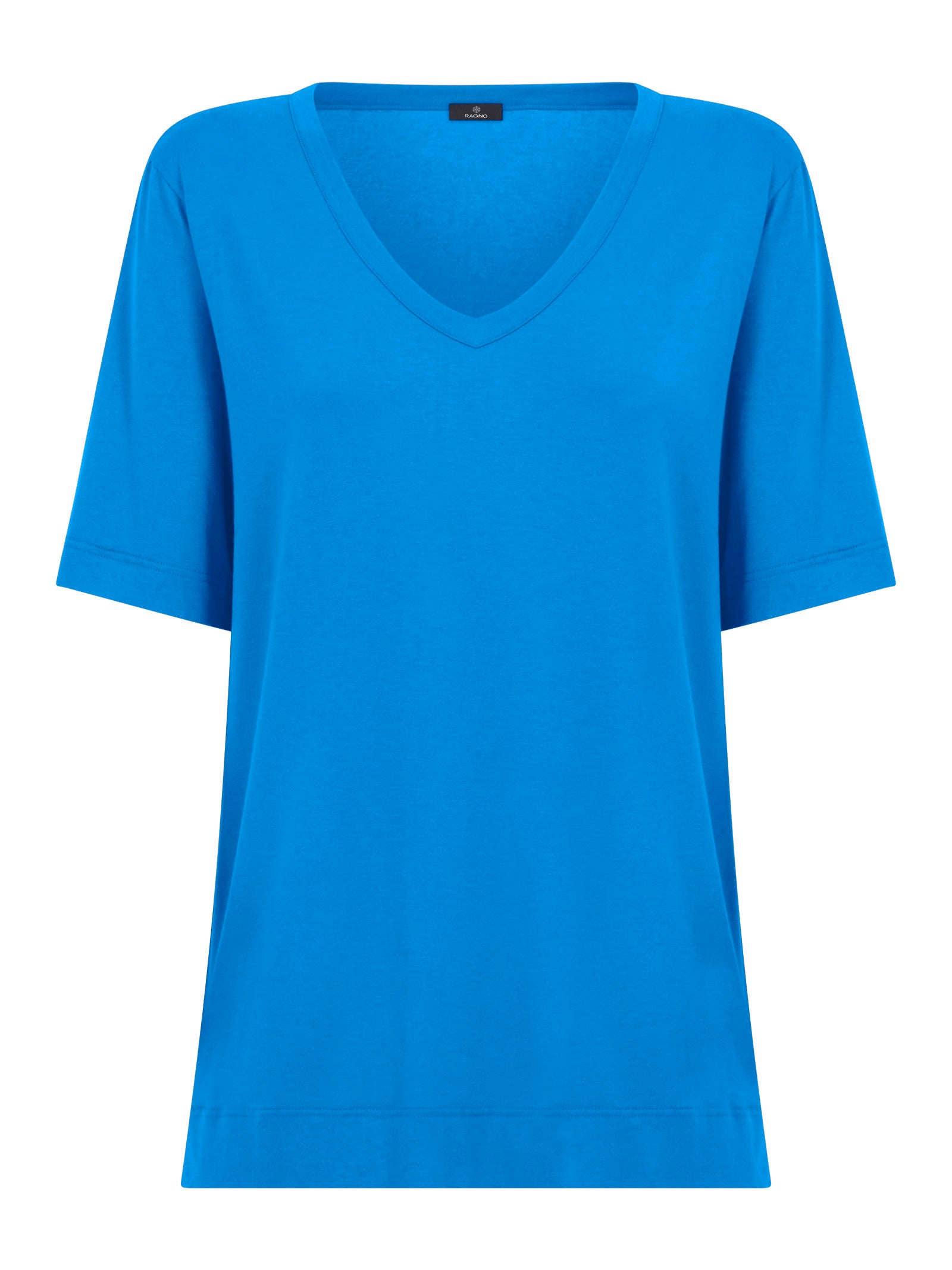 T-Shirt con Scollo a V in misto viscosa -  - Ragno