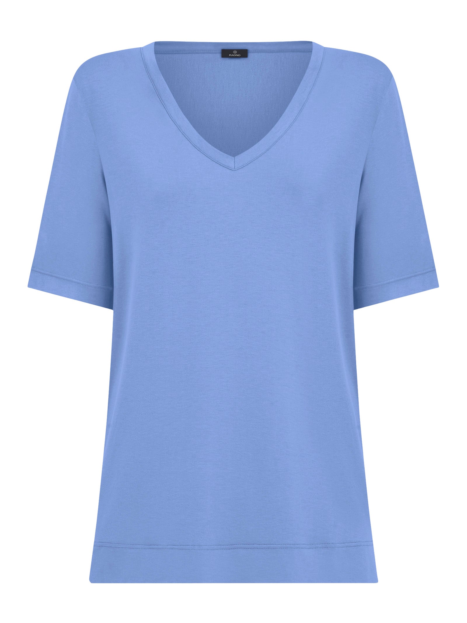 T-Shirt con Scollo a V in misto viscosa -  - Ragno